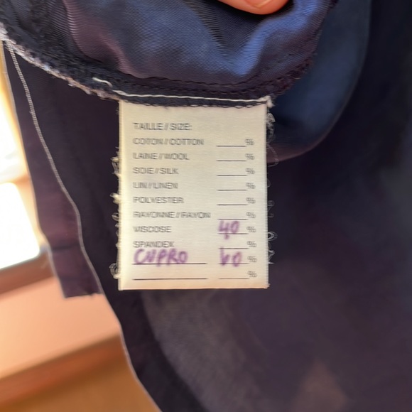 Jennifer Glasgow Design - silky top with mother-of-pearl buttons - Navy - Picture 7 of 7